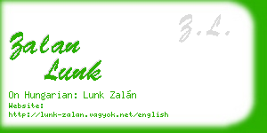 zalan lunk business card